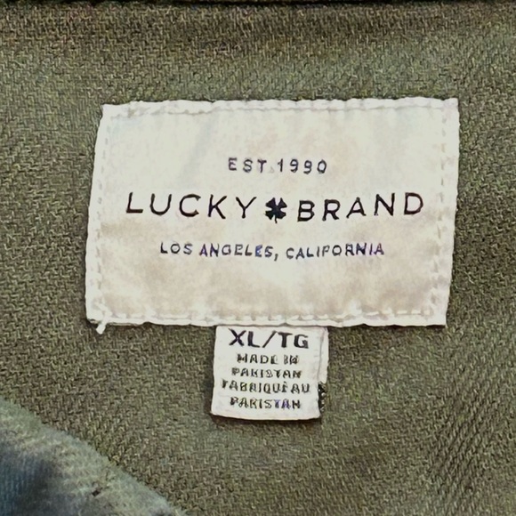 Lucky Brand Men’s XL Button-down Shirt Jacket in Olive. 100% Cotton. EUC - Picture 6 of 15